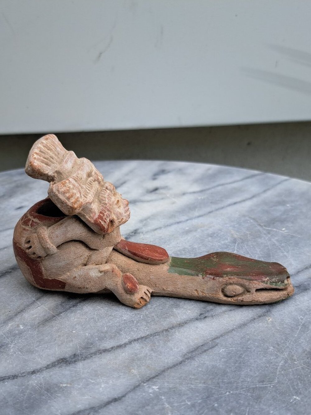 Clay Mayan Tobacco Pipe